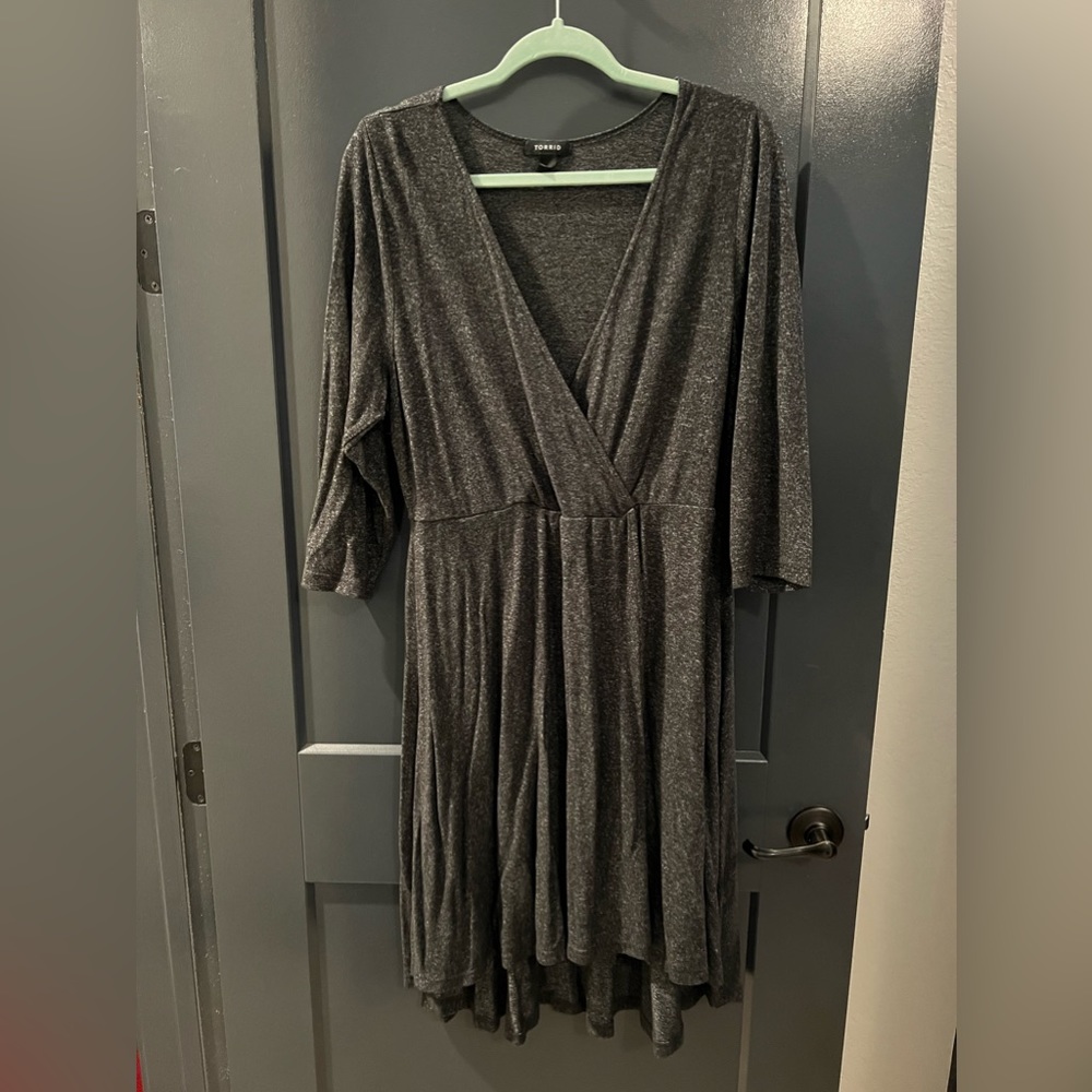 Grey V-Neck Torrid Dress